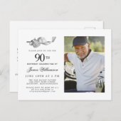 エレガントクラシックGolf 90th Birthday Party写真 インビテーションポストカード (正面/裏面)