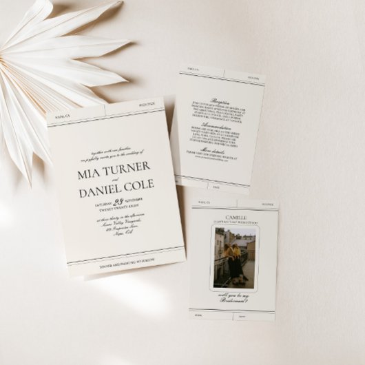 エレガントクラシックLuxuryヴィンテージ写真結婚の 招待状