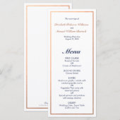 エレガントクラシックNavy フェイク Copperの結婚メニュー メニュー (正面/裏面)