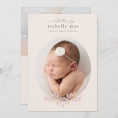 エレガントクラシックOval Photo Birth Announce 招待状 (正面/裏面)