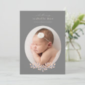 エレガントクラシックOval Photo Birth Announcement 招待状 (スタンド正面)