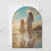 エレガントクラシックPhoto Christmas Holiday Arch Card 招待状 (正面)