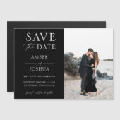 エレガントクラシックPhoto Wedding Save the Date Magnet (正面/裏面)