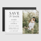 エレガントクラシックPhoto Wedding Save the Date Magnet (正面/裏面)