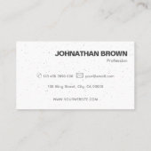 エレガントクラシックPlain White Gray Sprinkleロゴの追加 名刺 (裏面)