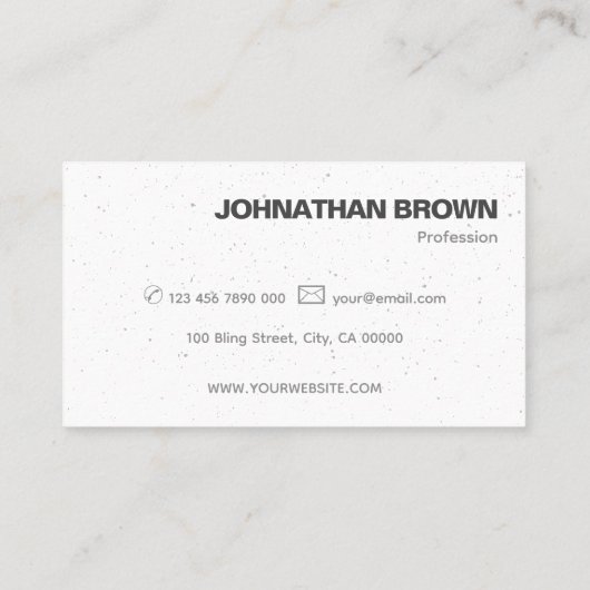 エレガントクラシックPlain White Gray Sprinkleロゴの追加 名刺 (裏面)