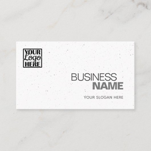 エレガントクラシックPlain White Gray Sprinkleロゴの追加 名刺 (正面)