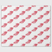 エレガントクラシックRed Candle Poinsettia on White ラッピングペーパー (フラット)