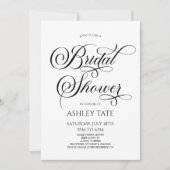 エレガントクラシックScript Minimalistブライダルシャワー 招待状 (正面)