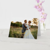 エレガントクラシックScript Thank 結婚 You's Photo 箔グリーティングカード (蘭)
