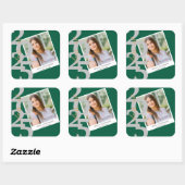 エレガントクラスオブ2025フォトグリーン卒業式 スクエアシール (シート)