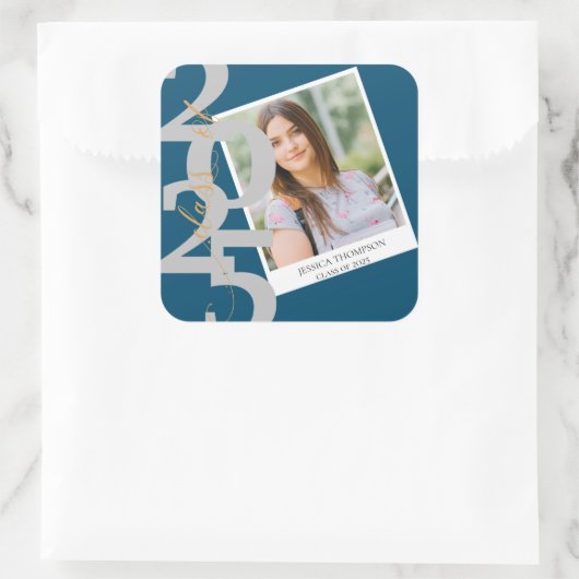 エレガントクラスオブ2025フォト卒業式 スクエアシール (バッグ)