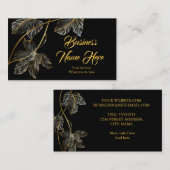 エレガントクラッシー黒金ゴールド葉 名刺 (正面/裏面)