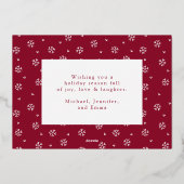 エレガントクランベリーと金ゴールドスノーフレーク非写真 箔シーズンカード (裏面)