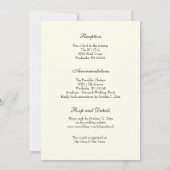 エレガントクリスチャン結婚クロスのリングや輪 招待状 (裏面)