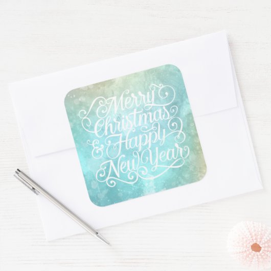 エレガントクリスマスとお正月 |シール スクエアシール (封筒)