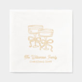 エレガントクリスマスのカクテルゴールドフォイルナプキン 箔ナプキン (正面)