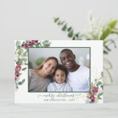 エレガントクリスマスのグリーンリーの休日の写真 シーズンカード (スタンド正面)