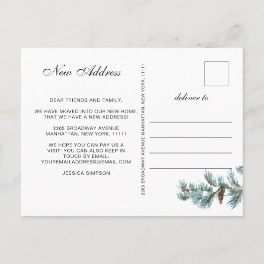 エレガントクリスマスのピンコーンの動き発表 ポストカード (裏面)