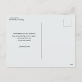 エレガントクリスマスのブルーバードと音楽コラージュ シーズンポストカード (裏面)