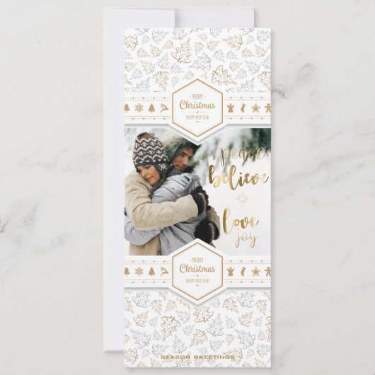 エレガントクリスマスのラブフォト シーズンカード (正面)