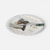 エレガントクリスマスのラブフォト ペーパープレート (アングル)