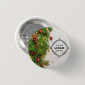 エレガントクリスマスの個人用写真 缶バッジ (正面&裏面)