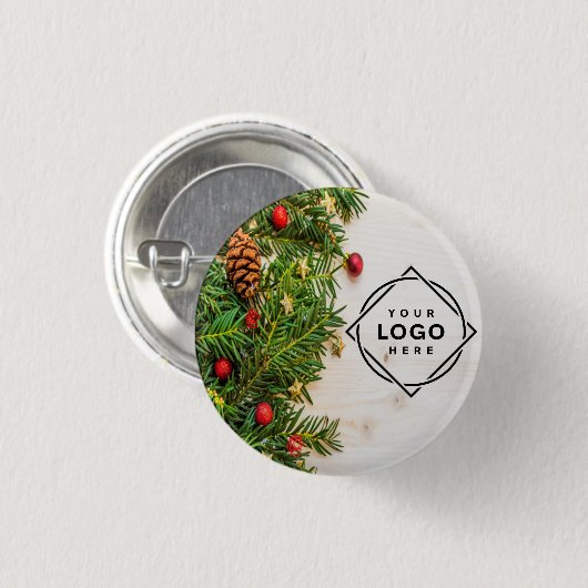 エレガントクリスマスの個人用写真 缶バッジ (正面&裏面)