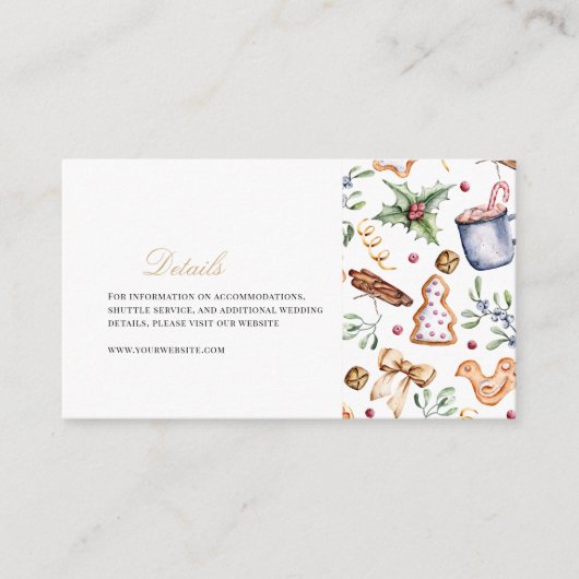 エレガントクリスマスの冬の詳細 エンクロージャーカード (正面)