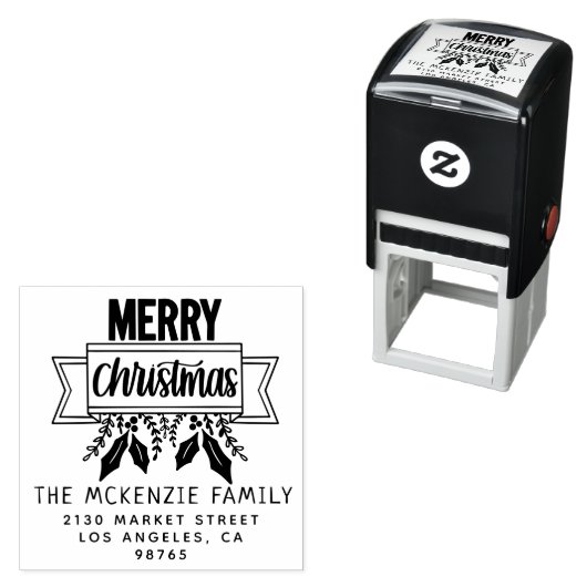 エレガントクリスマスの姓差出人住所 セルフインキングスタンプ (インサイチュ)