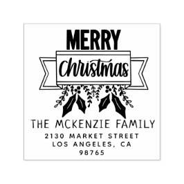 エレガントクリスマスの姓差出人住所 セルフインキングスタンプ