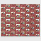 エレガントクリスマスの家族のカスタム写真 ラッピングペーパー (フラット)