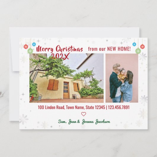 エレガントクリスマスの引っ越しました 案内状 (正面)