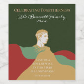 エレガントクリスマスの引用文カスタム色 ワインラベル (シングルラベル)