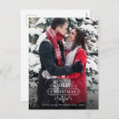 エレガントクリスマスの挨拶の写真 シーズンポストカード (正面/裏面)