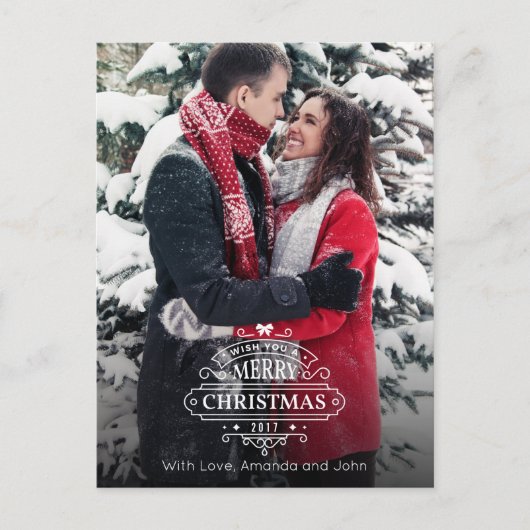 エレガントクリスマスの挨拶の写真 シーズンポストカード (正面)
