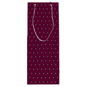 エレガントクリスマスの星の写真と名前ダークワイン ワインギフトバッグ (裏面)