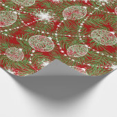エレガントクリスマスの木の飾り ラッピングペーパー (角)