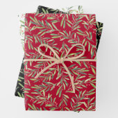 エレガントクリスマスの枝と果実 ラッピングペーパーシート (インサイチュ)