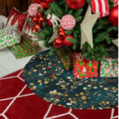 エレガントクリスマスの水の色の緑と果実 ブラッシュドポリエステルツリースカート