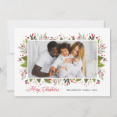 エレガントクリスマスの水の色の緑色写真 シーズンカード (正面)