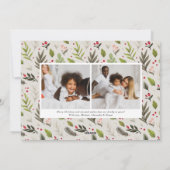 エレガントクリスマスの水の色の緑色写真 シーズンカード (裏面)