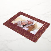 エレガントクリスマスの紅葉フォトバラ金ゴールド 箔シーズンカード (回転した状態)