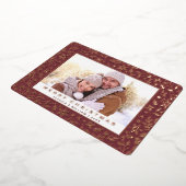 エレガントクリスマスの紅葉フォトバラ金ゴールド 箔シーズンカード (回転した状態)