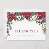 エレガントクリスマスの結婚冬 サンキューカード (正面)