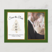 エレガントクリスマスの結婚式の写真を保存 案内ポストカード (正面)