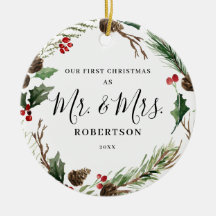 エレガントクリスマスの緑そしてミセス