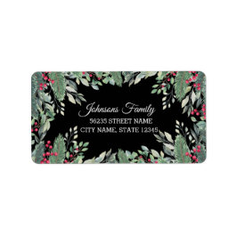 エレガントクリスマスの緑の赤い果実ブラック ラベル