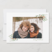 エレガントクリスマスの葉の果実のホリデーフォト シーズンカード (正面)