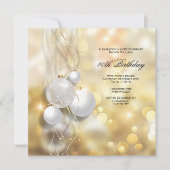 エレガントクリスマスの誕生日パーティー 招待状 (正面)